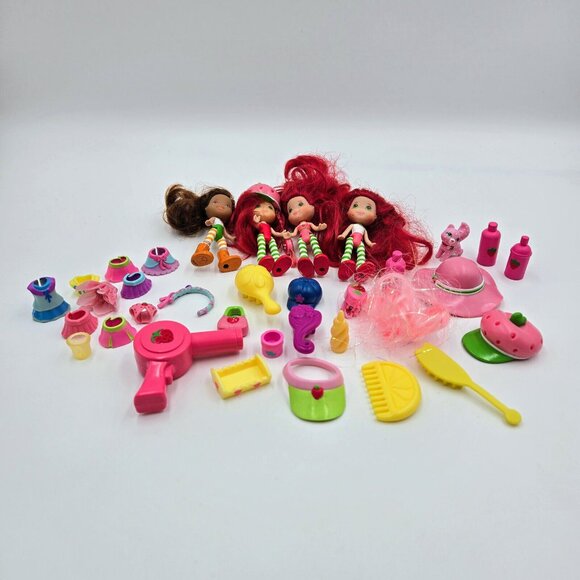 Strawberry Shortcake Mini Dolls 3” Hasbro Lot Figures And Accessories Be… - Picture 3 of 8